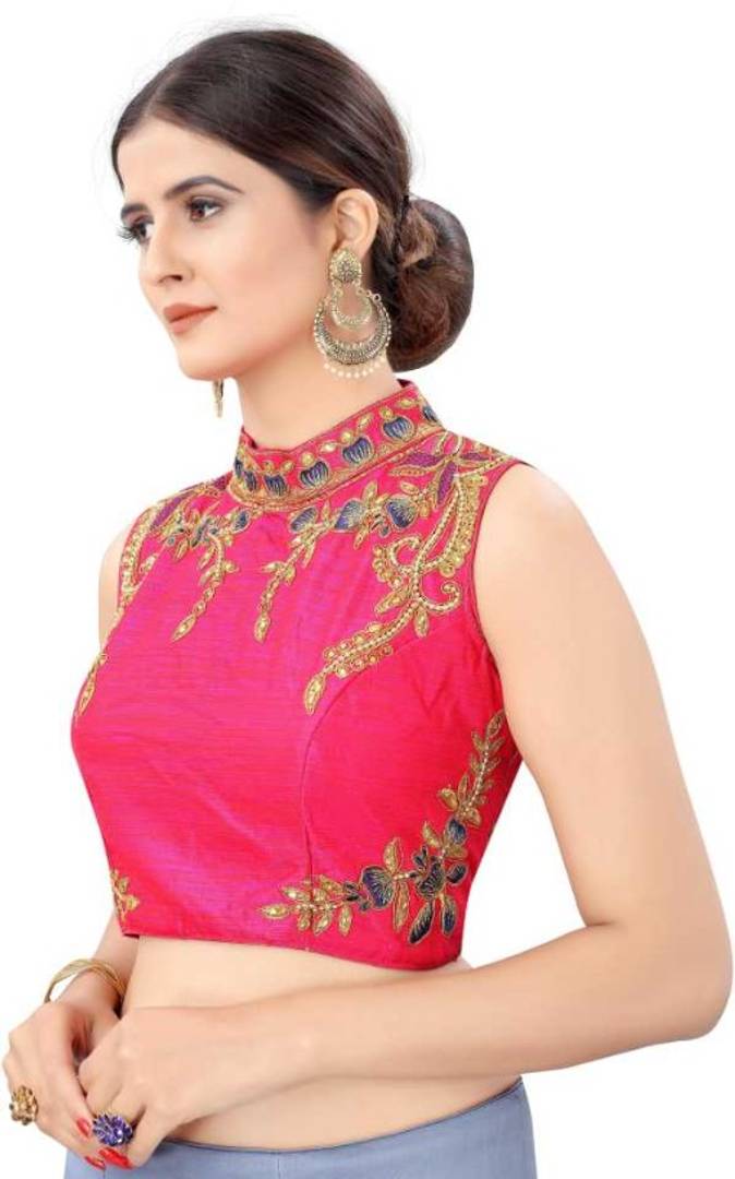 Trendy phantom silk Stitched Blouse for Women